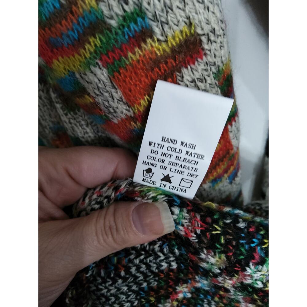 NWT chunky knit Aztec sweater cardigan sz S oversized Western native tribal boho - Picture 6 of 6